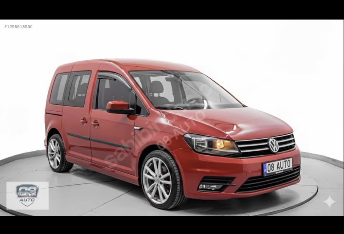 ELDEN SENETLE ARABA 2015 VW 2.0 TDI 184 hp YAPILI CADDY 48 AY TAKSİTLE